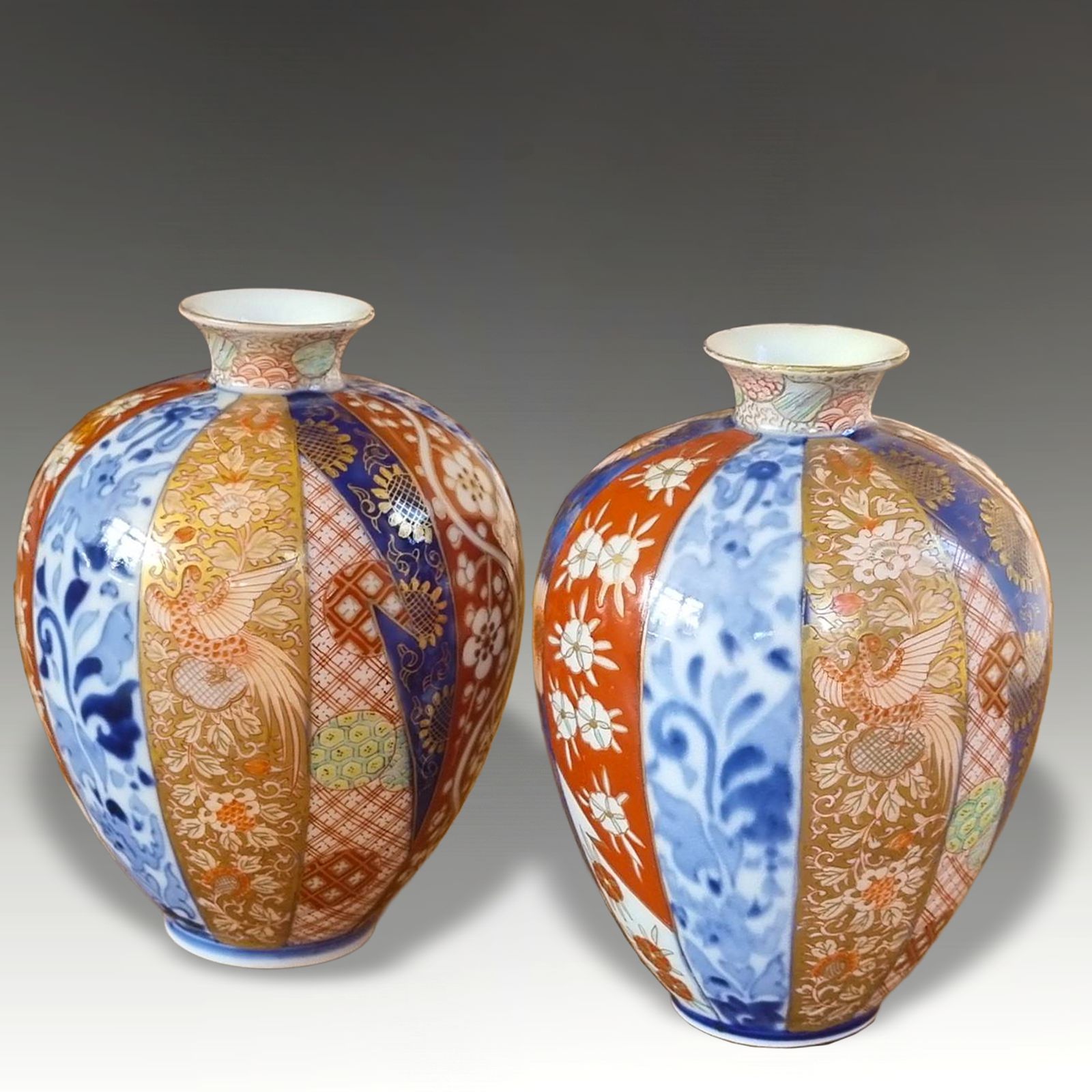 Japanese Meiji Period Pair Of Vases By Fukagawa Superb Quality 6"  16cm