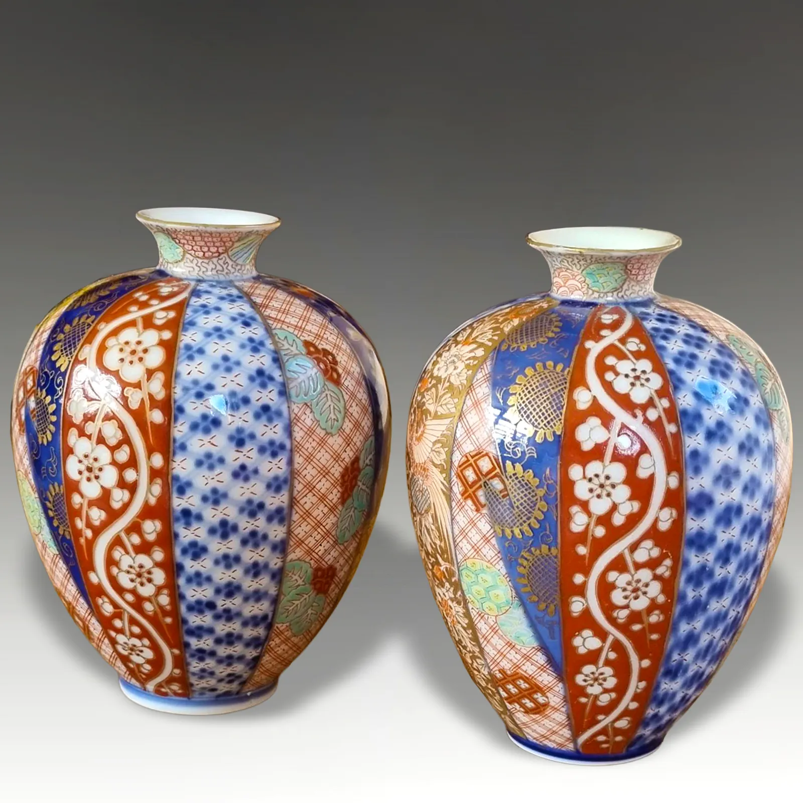 Japanese Meiji Period Pair Of Vases By Fukagawa Superb Quality 6"  16cm photo furniture