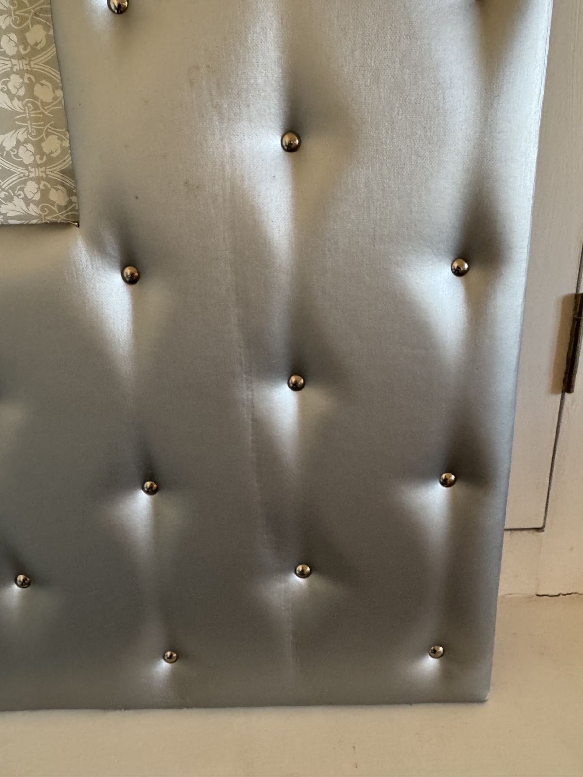 Large Scale Silver Faux Leather Padded And Studded Picture Frames photo furniture