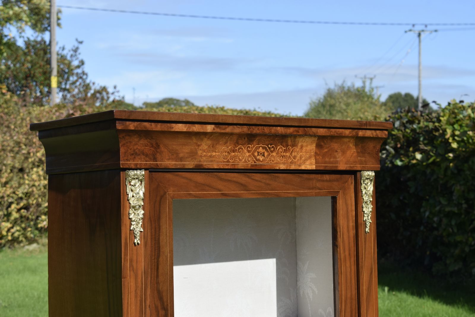 Victorian Walnut Inlaid Cabinet photo for sale