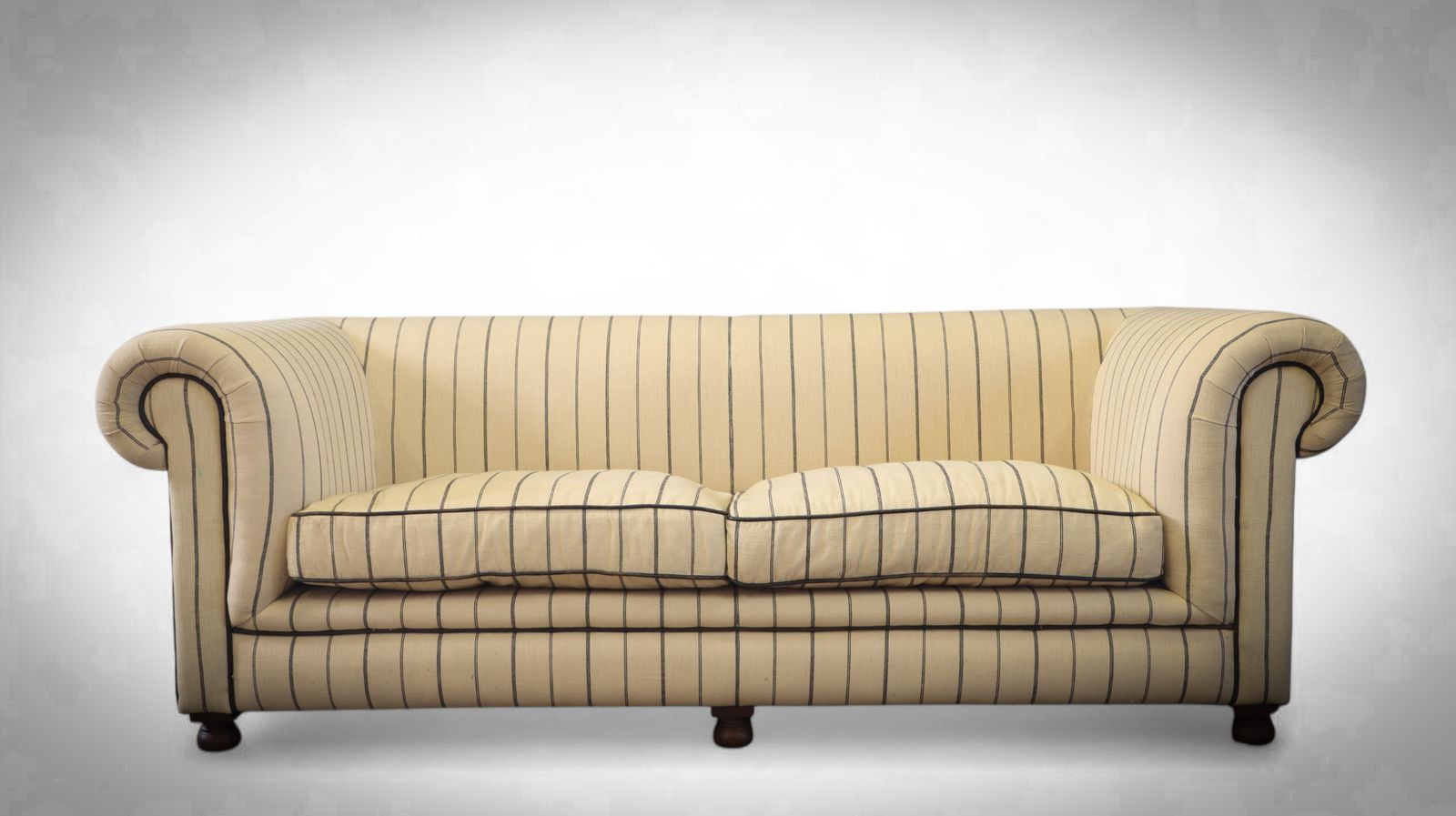 Superb Timothy Oulton Westminster Feather 2.5 Seater Leather Sofa Nautical Linen