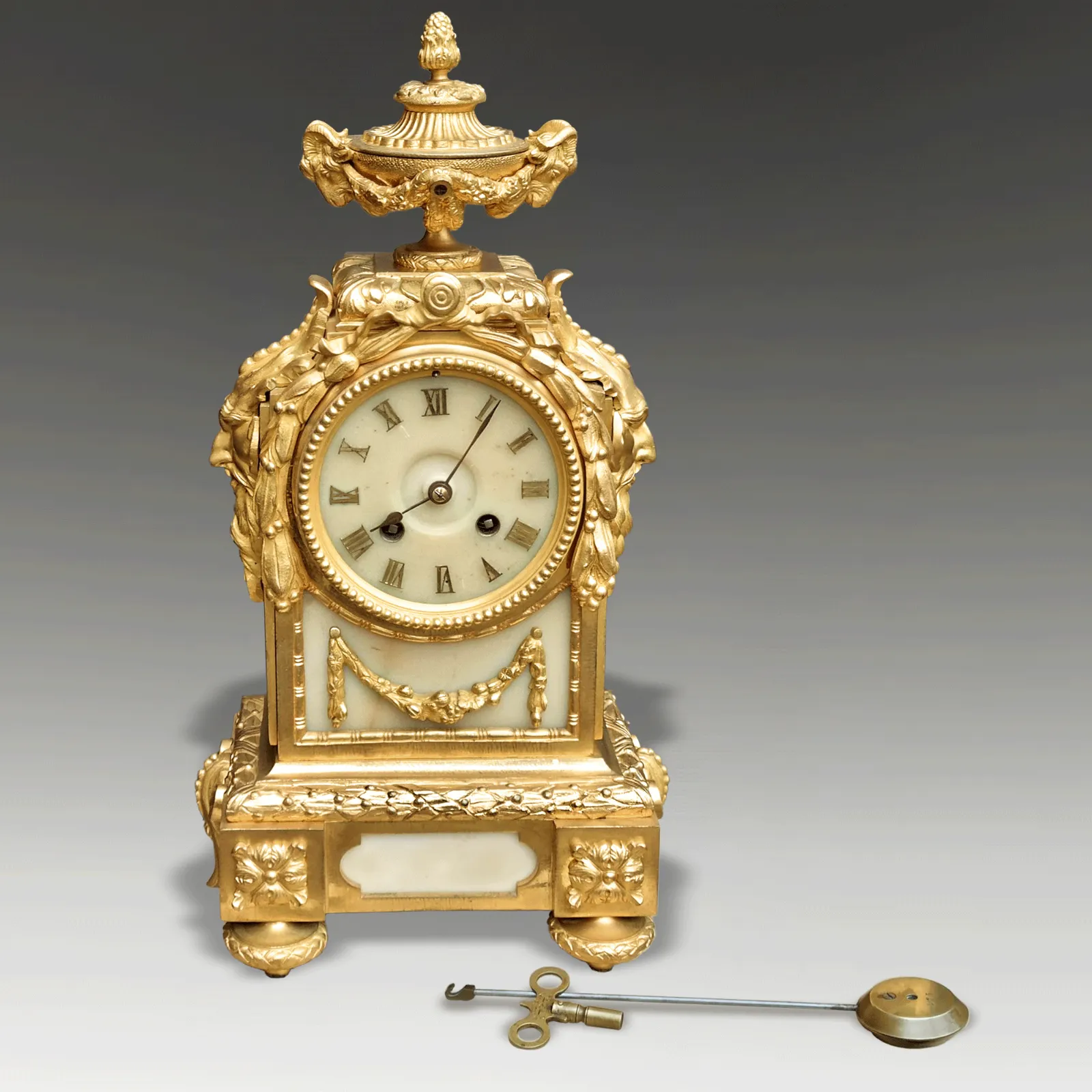 French Ormolu Bronze & Onyx Mantel Clock Magnificent Vincenti Paris C1869  38cmh
