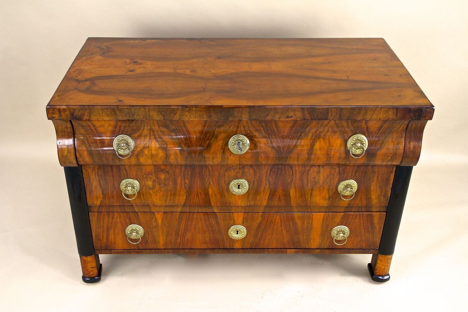 19th Century Biedermeier Chest Of Drawers/ Commmode, Hand Polished, At Ca. 1825 photo vintage