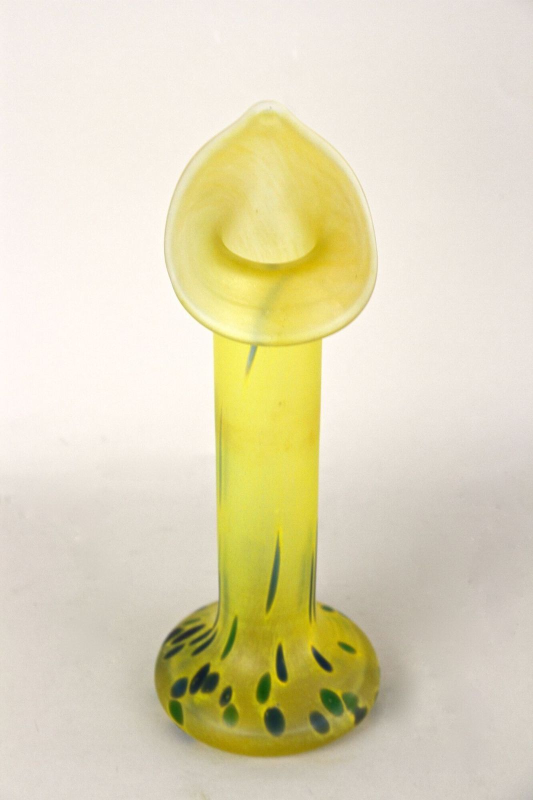 20th Century Yellow Art Nouveau Vase, Bohemian Glass, Cz Ca. 1910 photo for sale