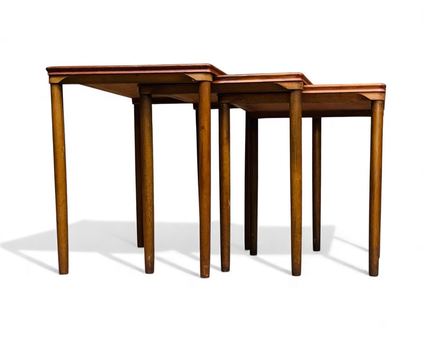 Danish Teak Nest Of Tables Salin Mobler Ceramic Surface Rare Mis Century C1960s photo for sale