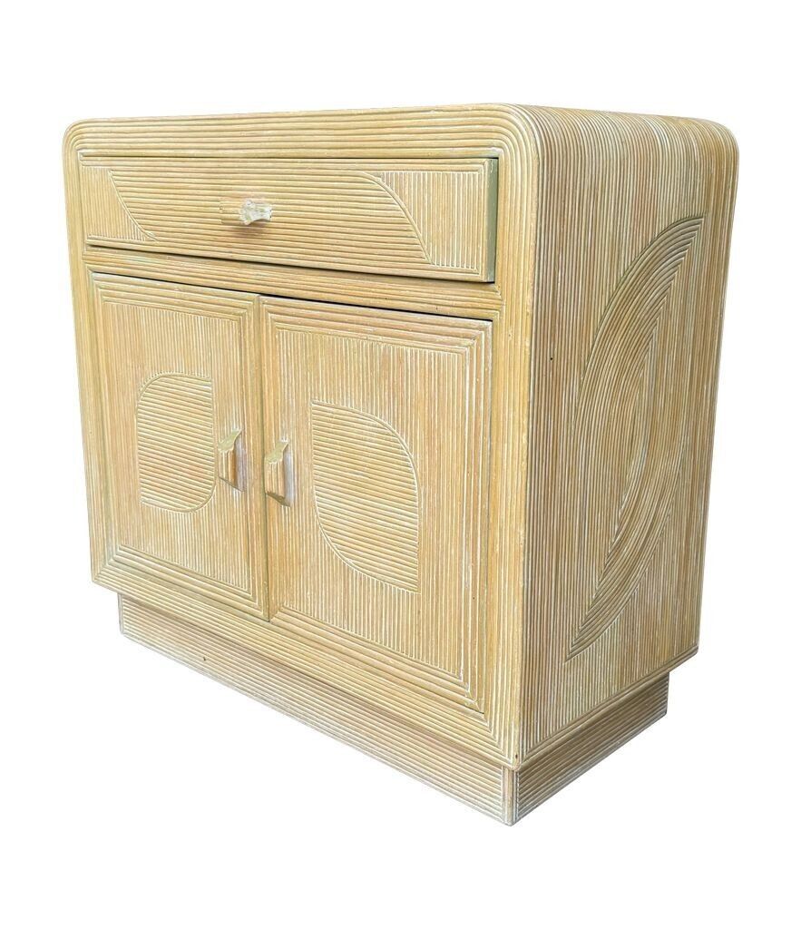 An Italian 1970s Pencil Reed Bamboo Cabinet By Vivai Del Sud