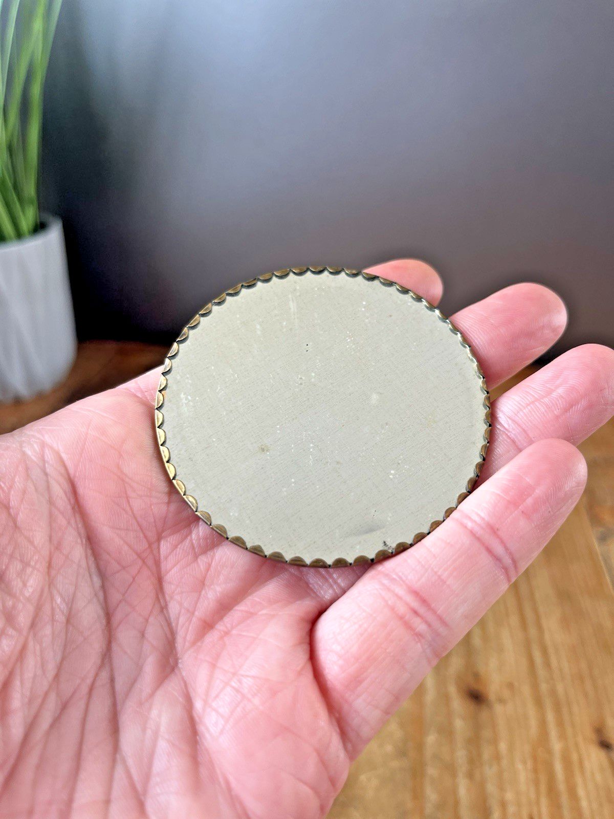 Rare Antique Brass Dom Zu Koln Cologne Cathedral Germany Souvenir Pocket Mirror photo Home Decor