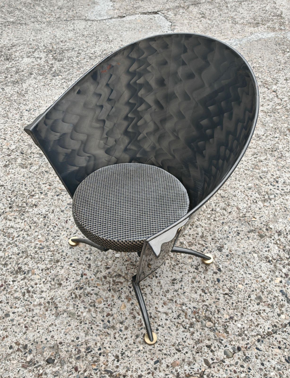 photo furniture Postmodern Sculptural Armchairs In Shape Of Cones In Steel By Steel Line, 1980s