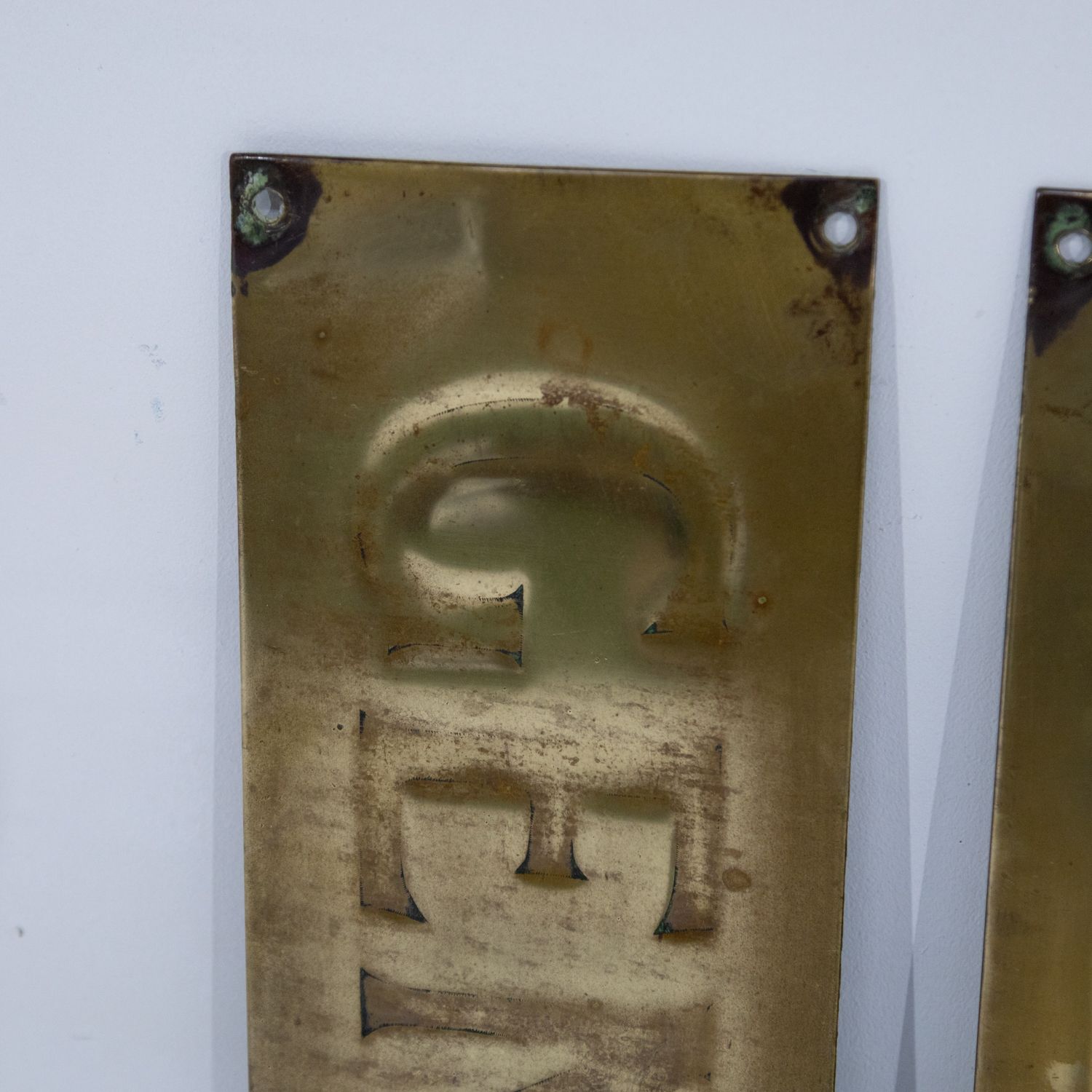 Pair Of Large Early 20th Century Brass Ladies & Gentlemen Signs photo buy