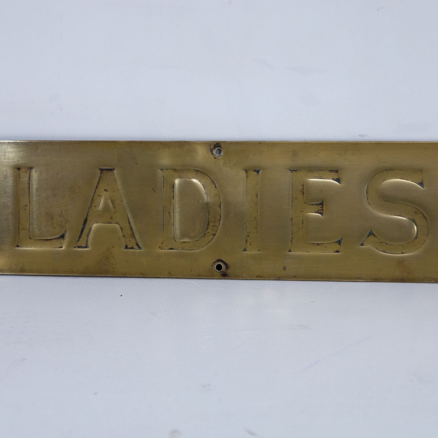 Pair Of Large Early 20th Century Brass Ladies & Gentlemen Signs photo vintage