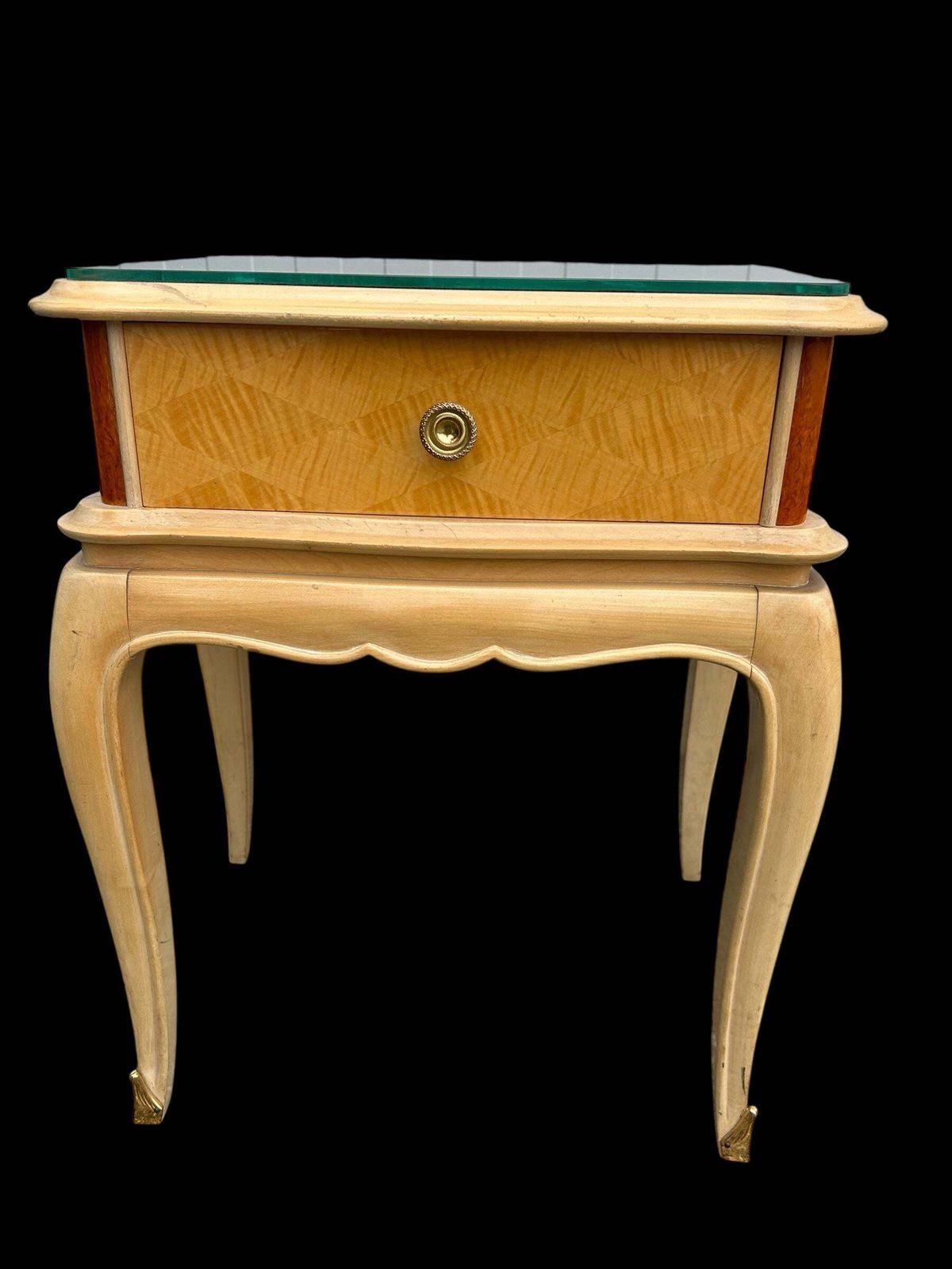 Furniture Pair Of Side Tables Attributed To Rene His photo