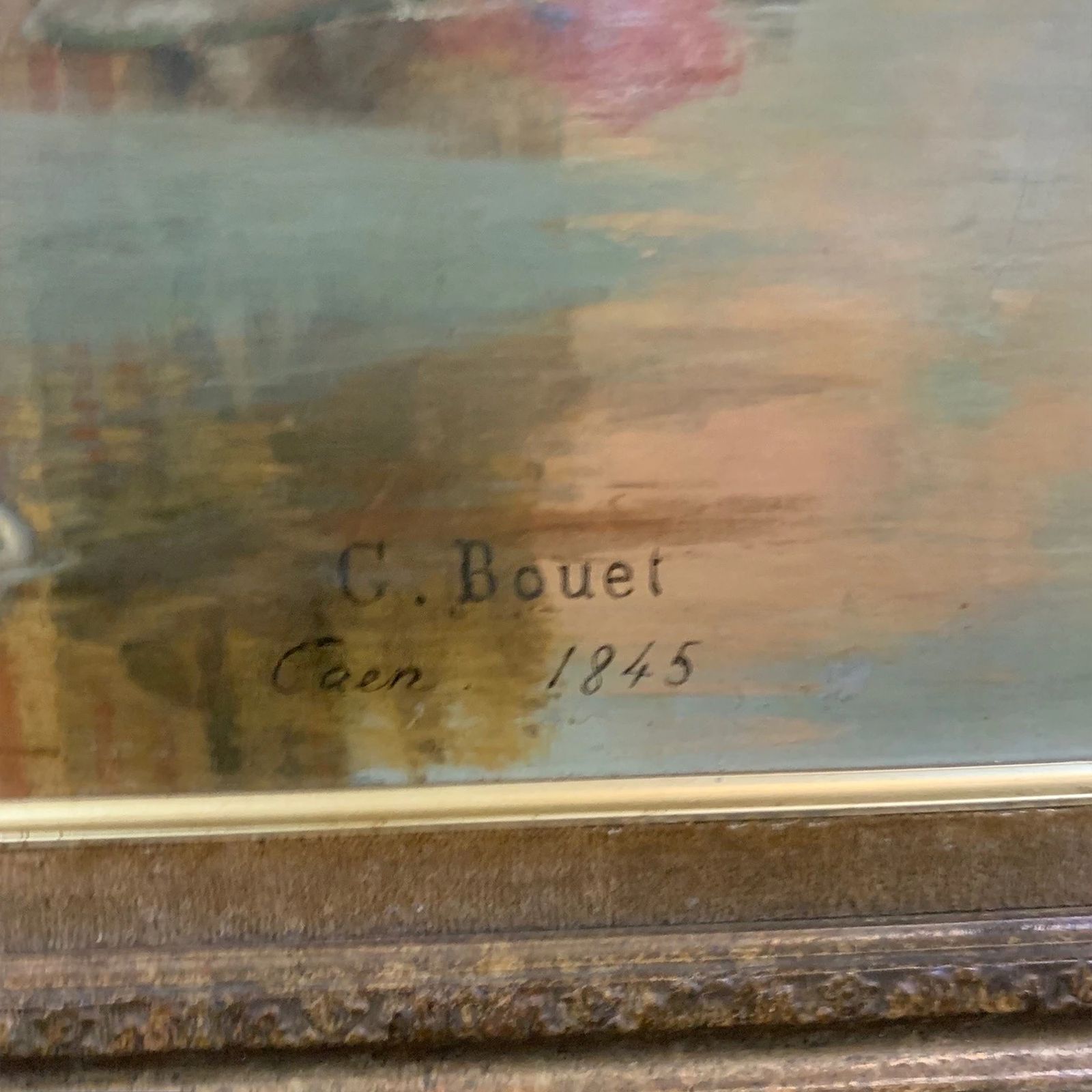 Chateau Beaumesnil, Normandy. Oil On Panel Painted 1845 By Georges Bouet photo for sale