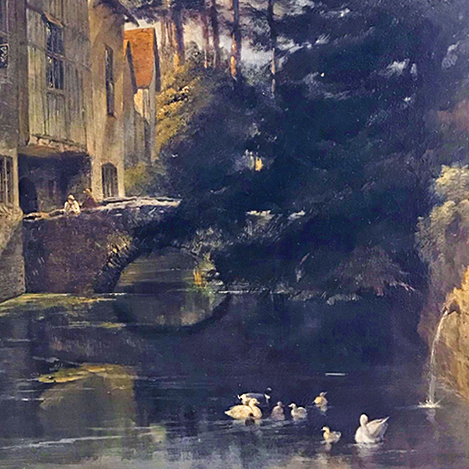Charles Tattershall Dodd (British, 1815 1878) Ightham Moat, Kent. Oil On Canvas photo Art