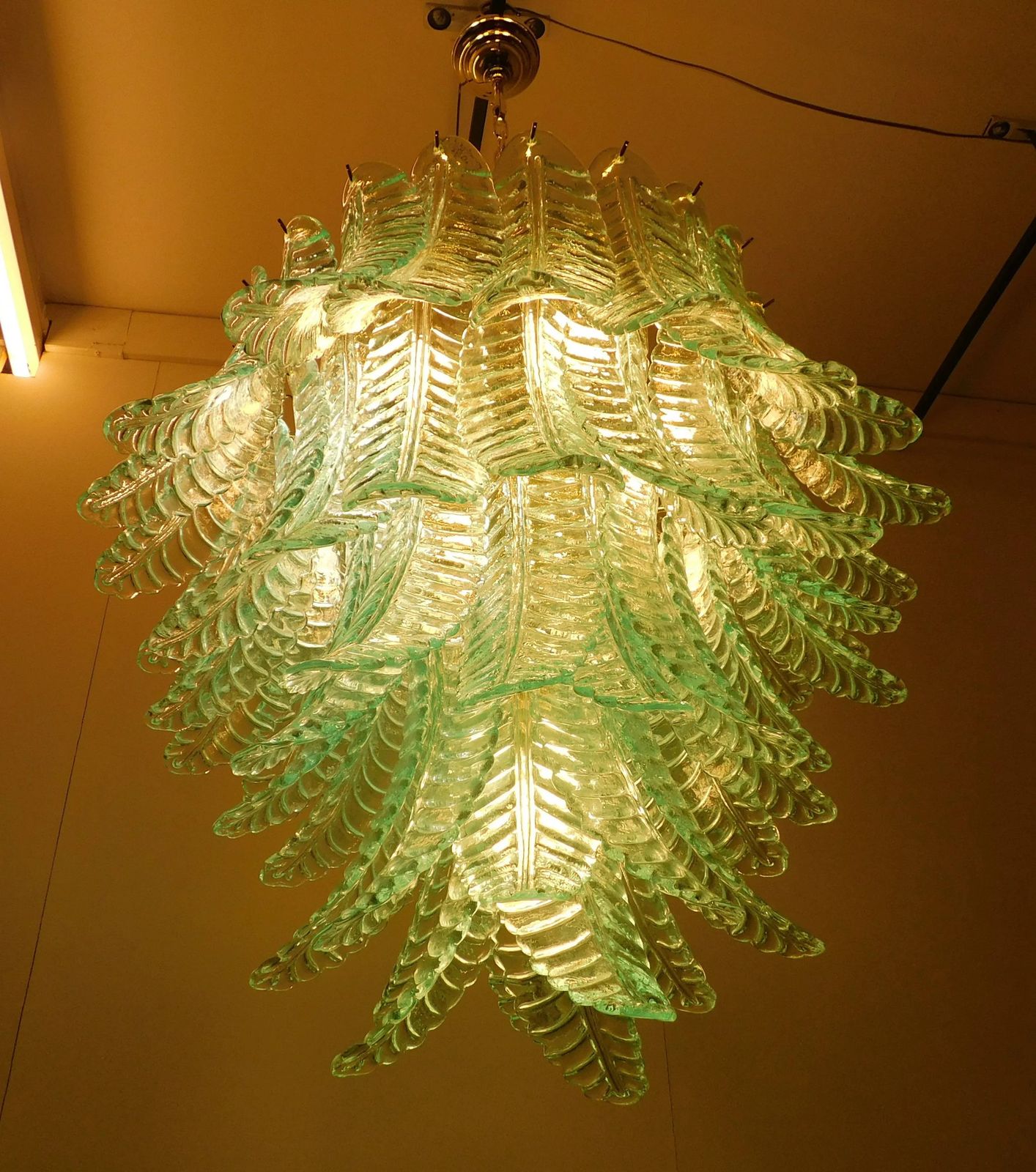 Aquamarine Murano Fern Chandelier photo vinterior