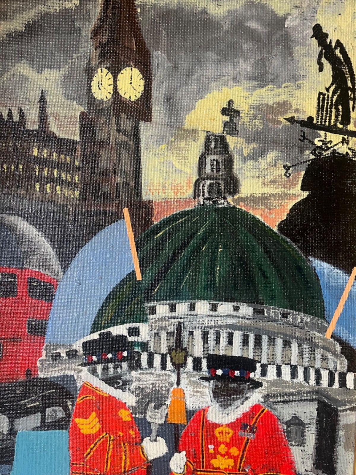 photo furniture Large Oil Painting ‘The Spirit Of London’ Original & Vibrant Work