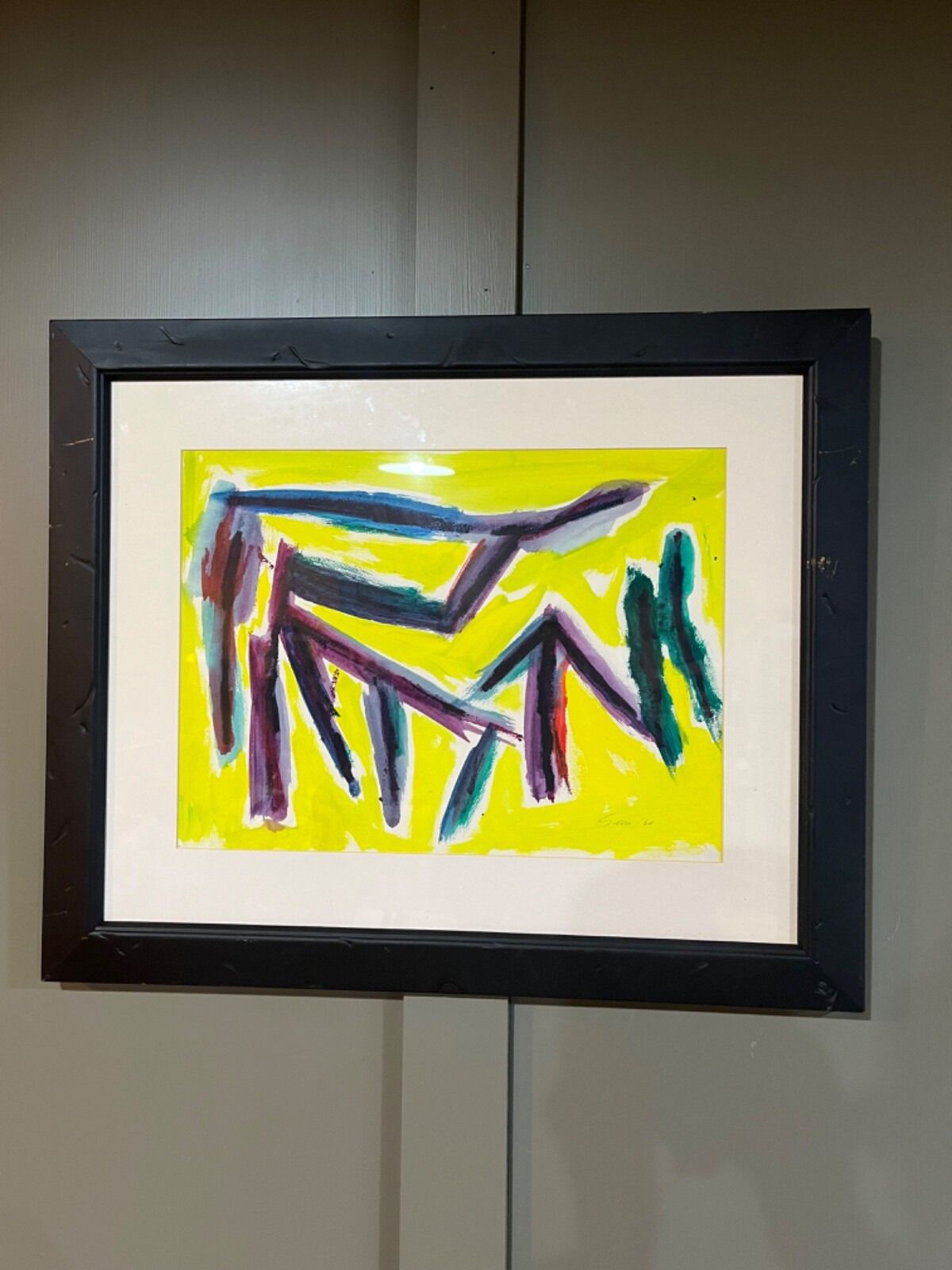 Original William Gear Painting Water Colour Abstract Composition 1984 “Rhodes” photo Art