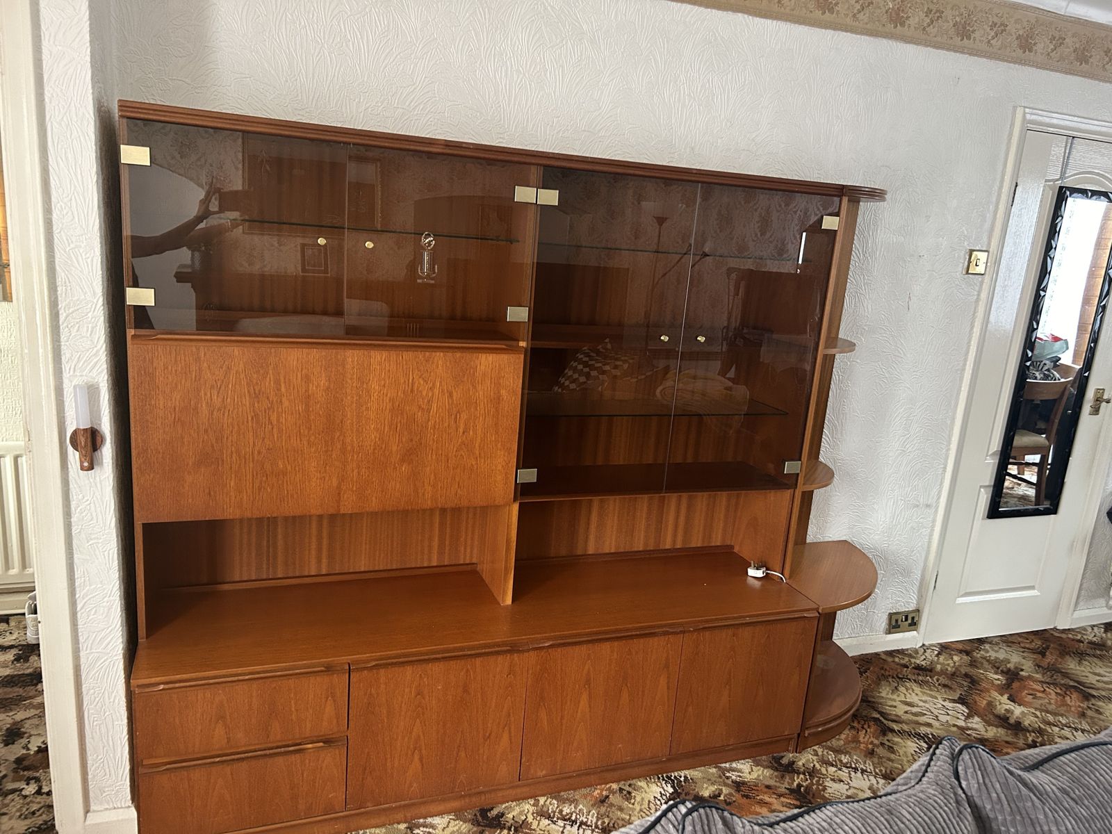 Morris Of Glasgow Cabinet With Drawers, Cupboards And Shelves With Lights photo vintage