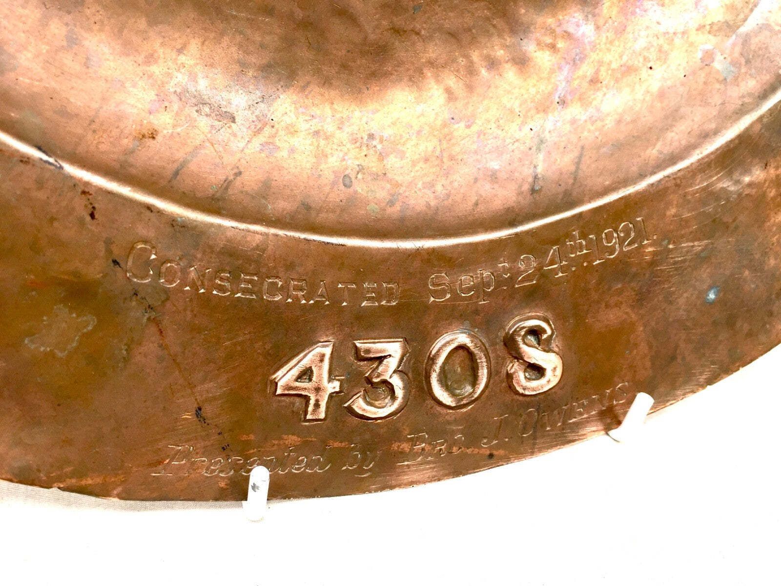 Antique Masonic Commemorative Copper Charger Woodchurch Lodge 4308 Freemasonry photo buy