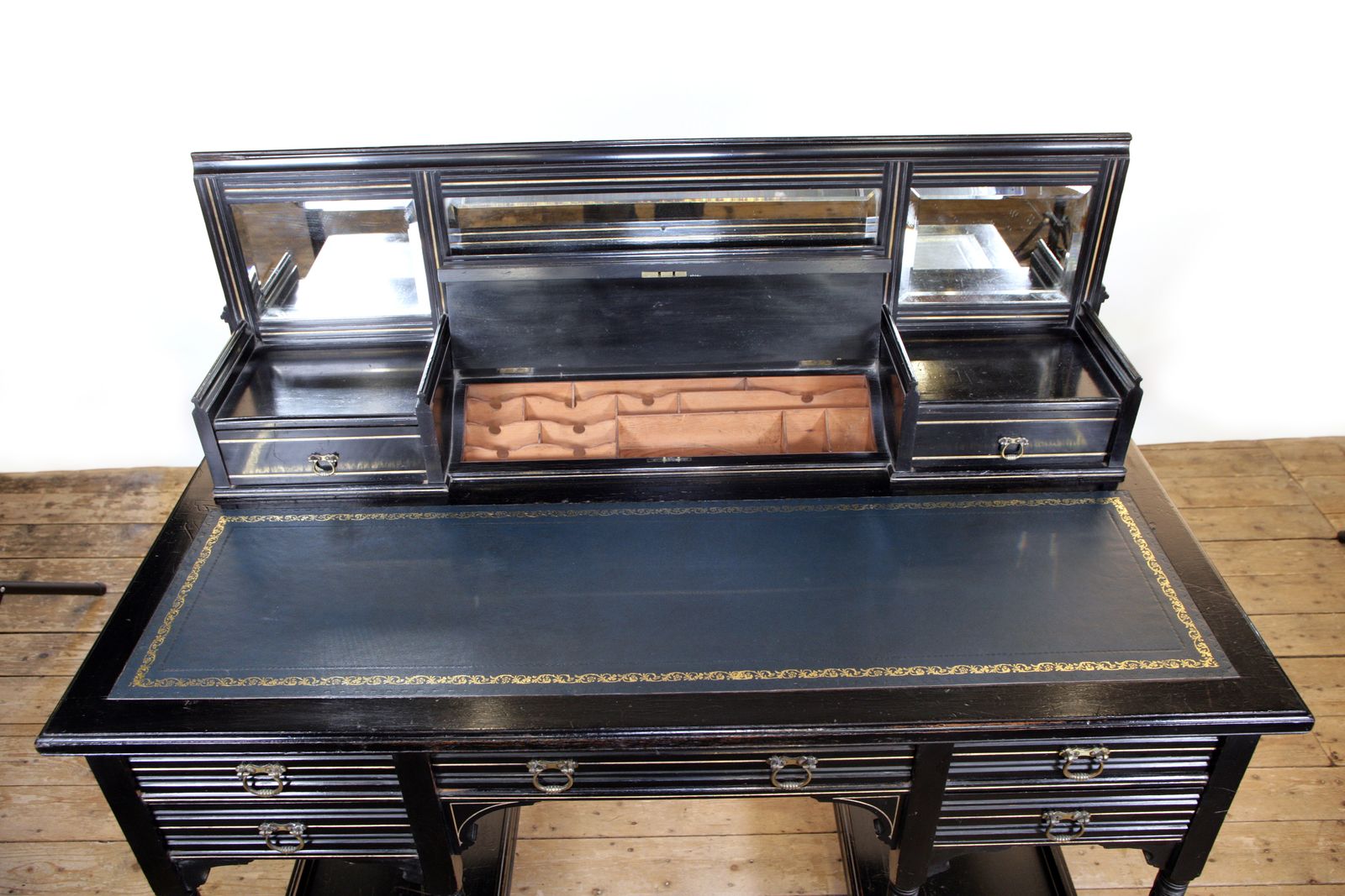 A Good Ebonised And Parcel Gilt Aesthetic Movement Desk, In The Manner Of Gillows photo buy