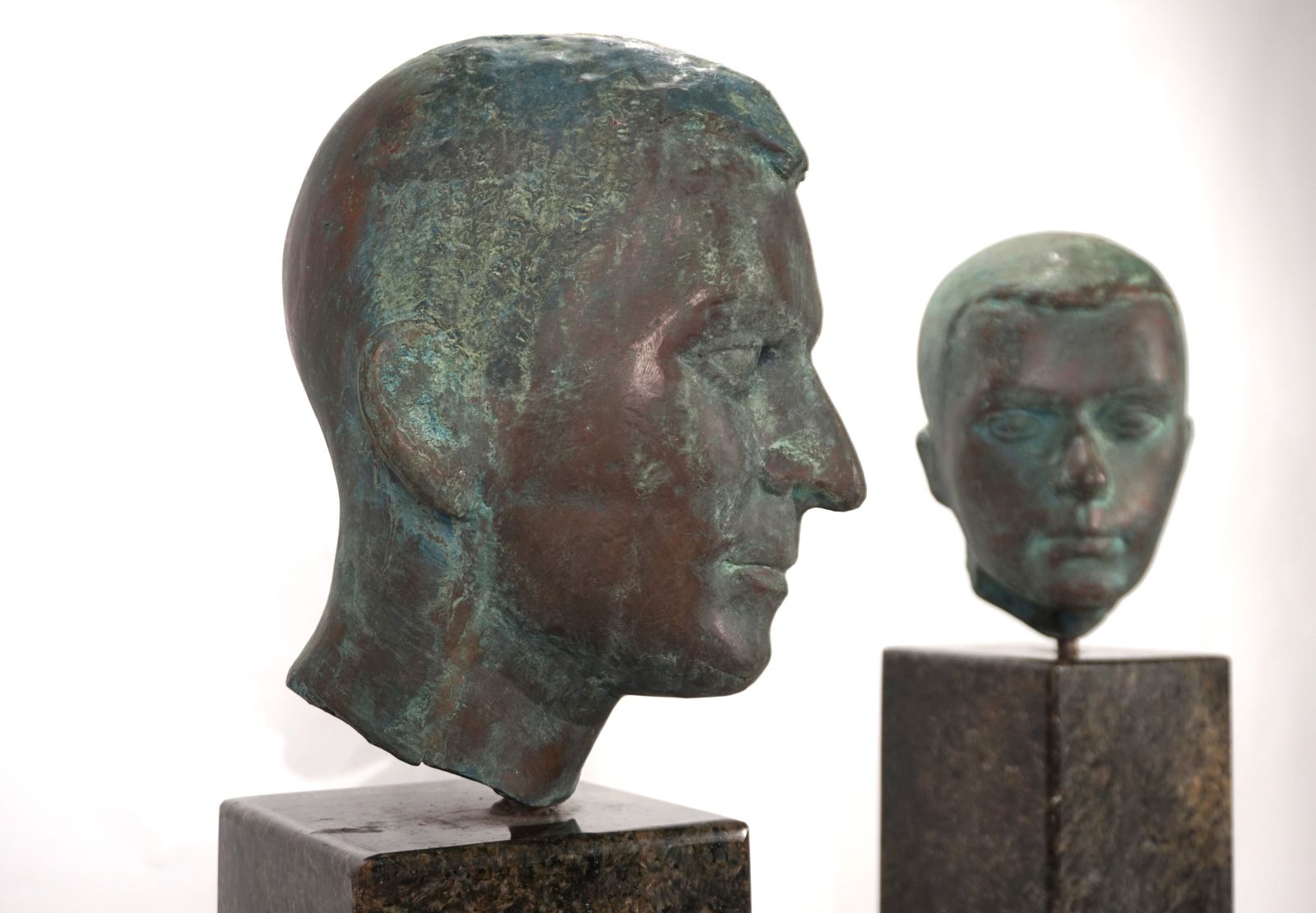 Set Of Two Bronze Busts On Granite Steles By A Student Of Georg Kolbe, 1925 photo furniture