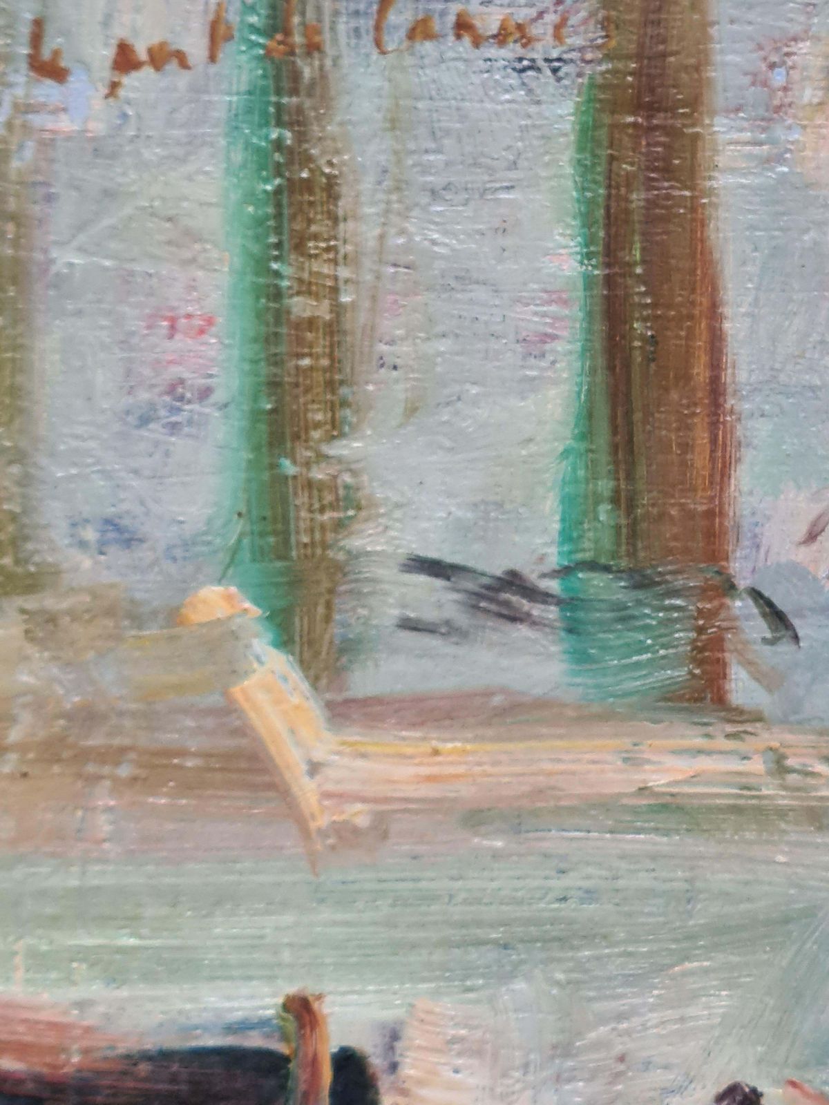 photo for sale Nguyen Van Binh Cirlot Mending The Fish Nets, Post Impressionist Marine Scene, Les Remailleures
