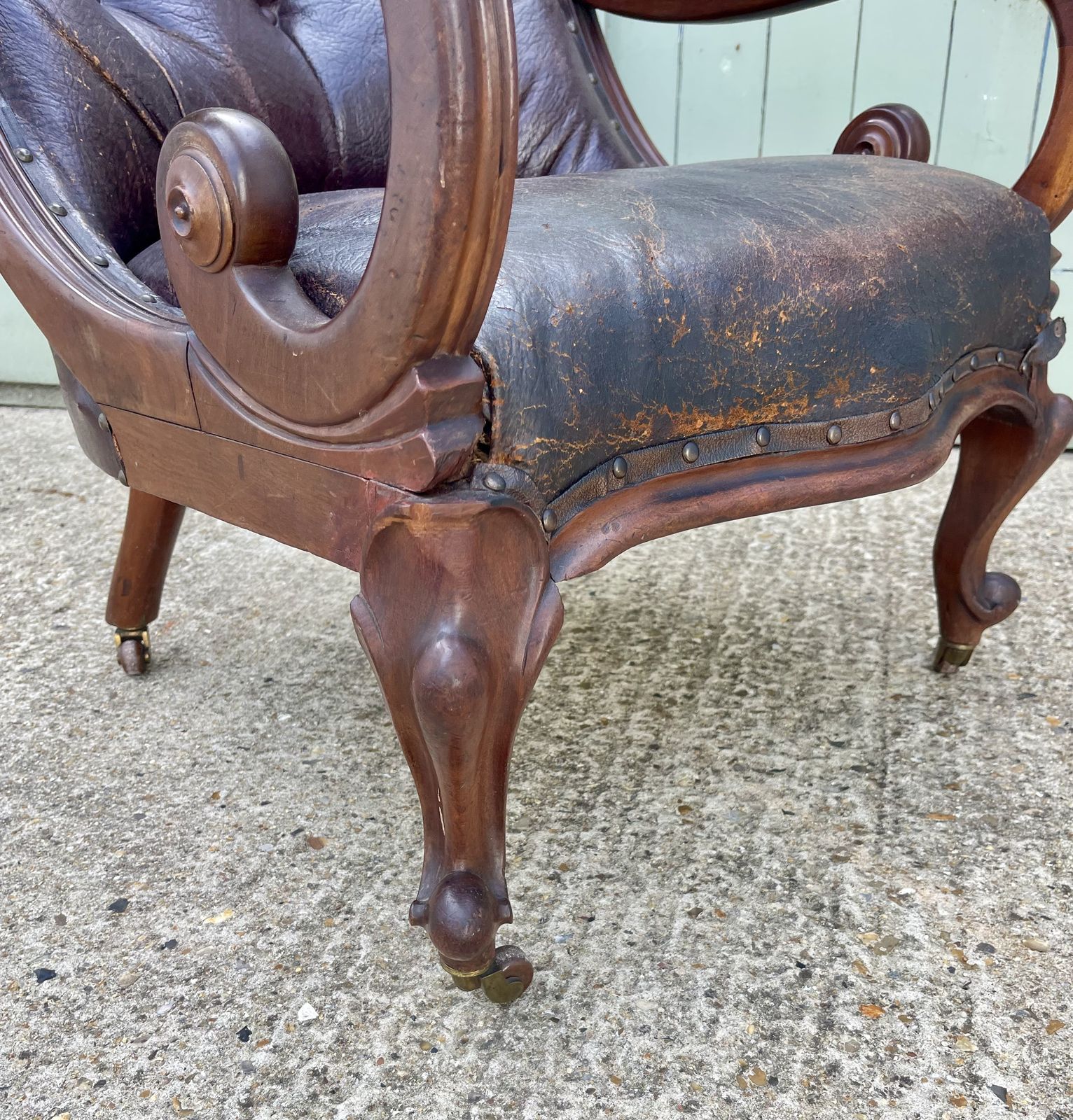 photo for sale 19th Century Burgundy Leather Club Chair