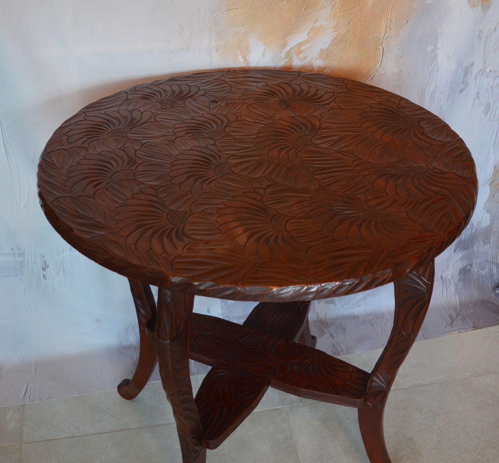 Liberty & Co, Japanese Carved Arts & Crafts Table (Circa 1905) photo vintage