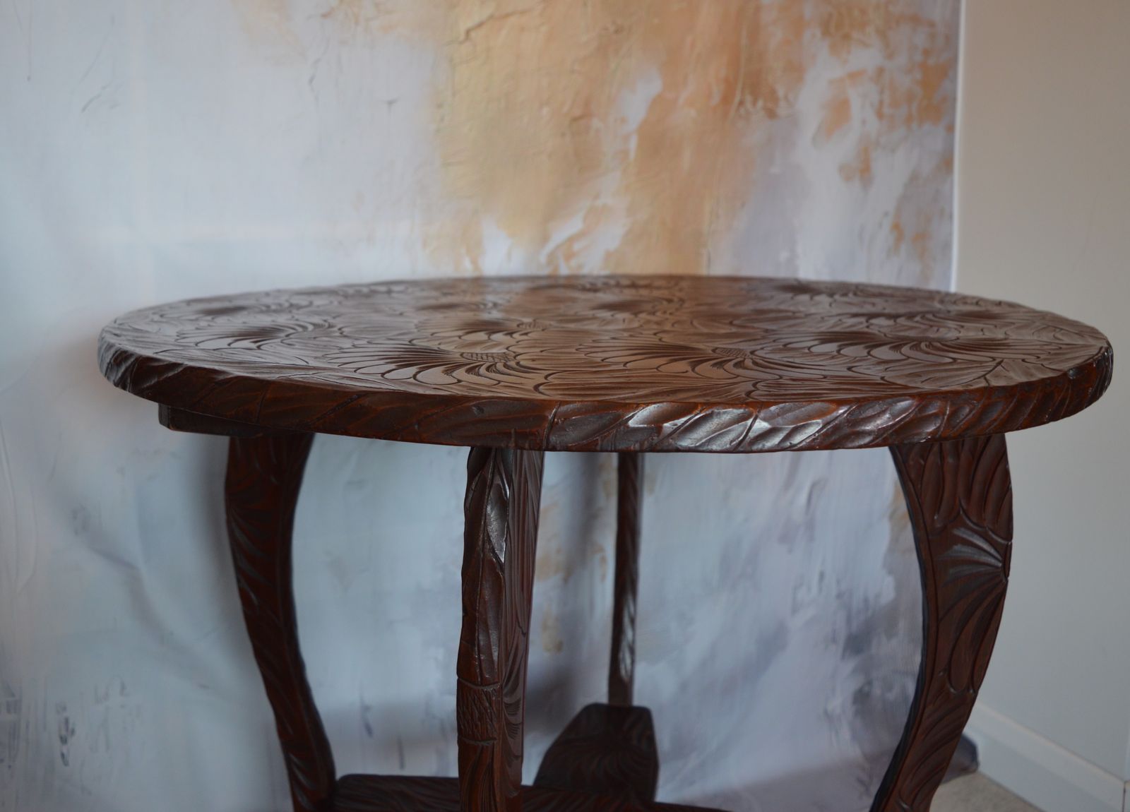 photo furniture Liberty & Co, Japanese Carved Arts & Crafts Table (Circa 1905)