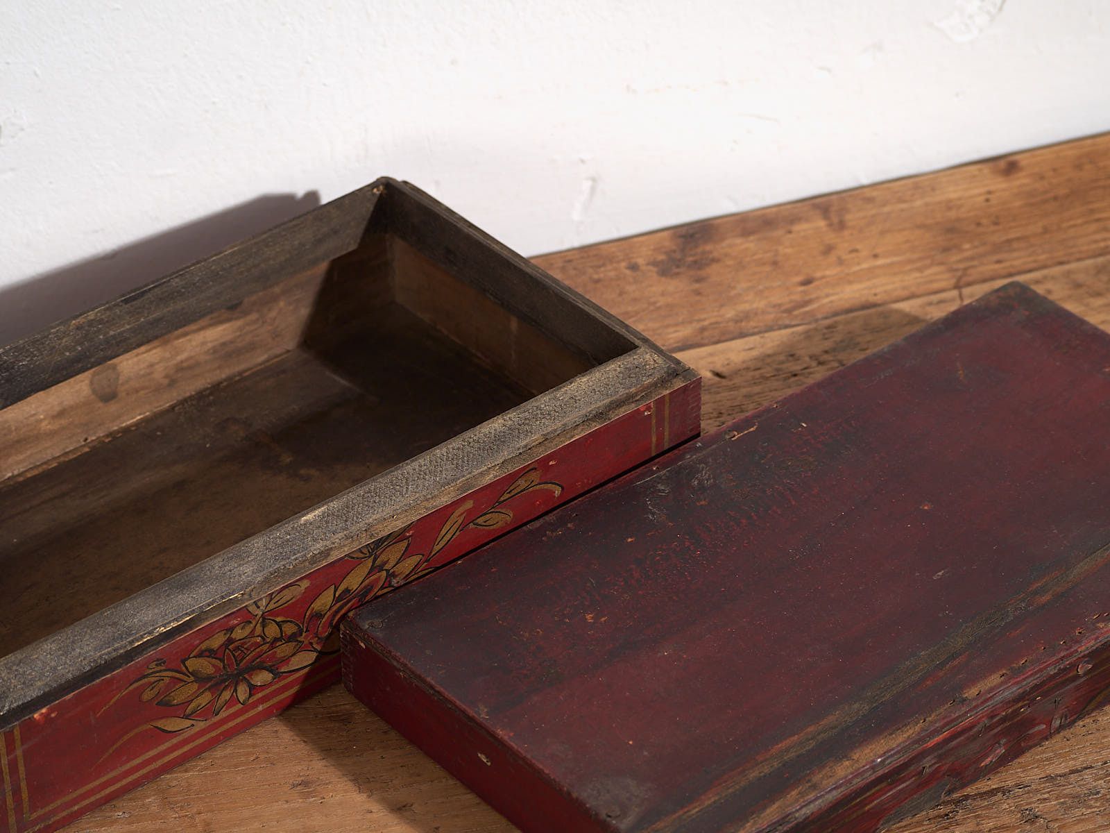 Antique Hand Painted Box With Floral Details (C.1900) #24 photo for sale