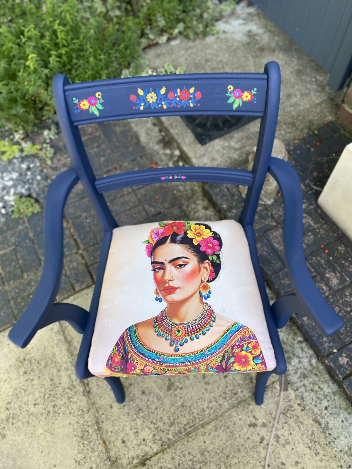 Frida Kahlo Up Cycled Chair photo for sale