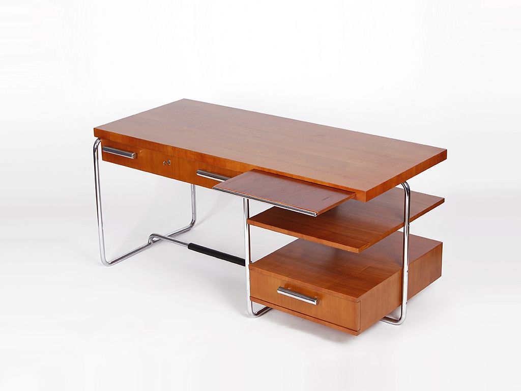 Rare Executive Tubular Steel Desk By Mücke Melder, 1930s photo for sale
