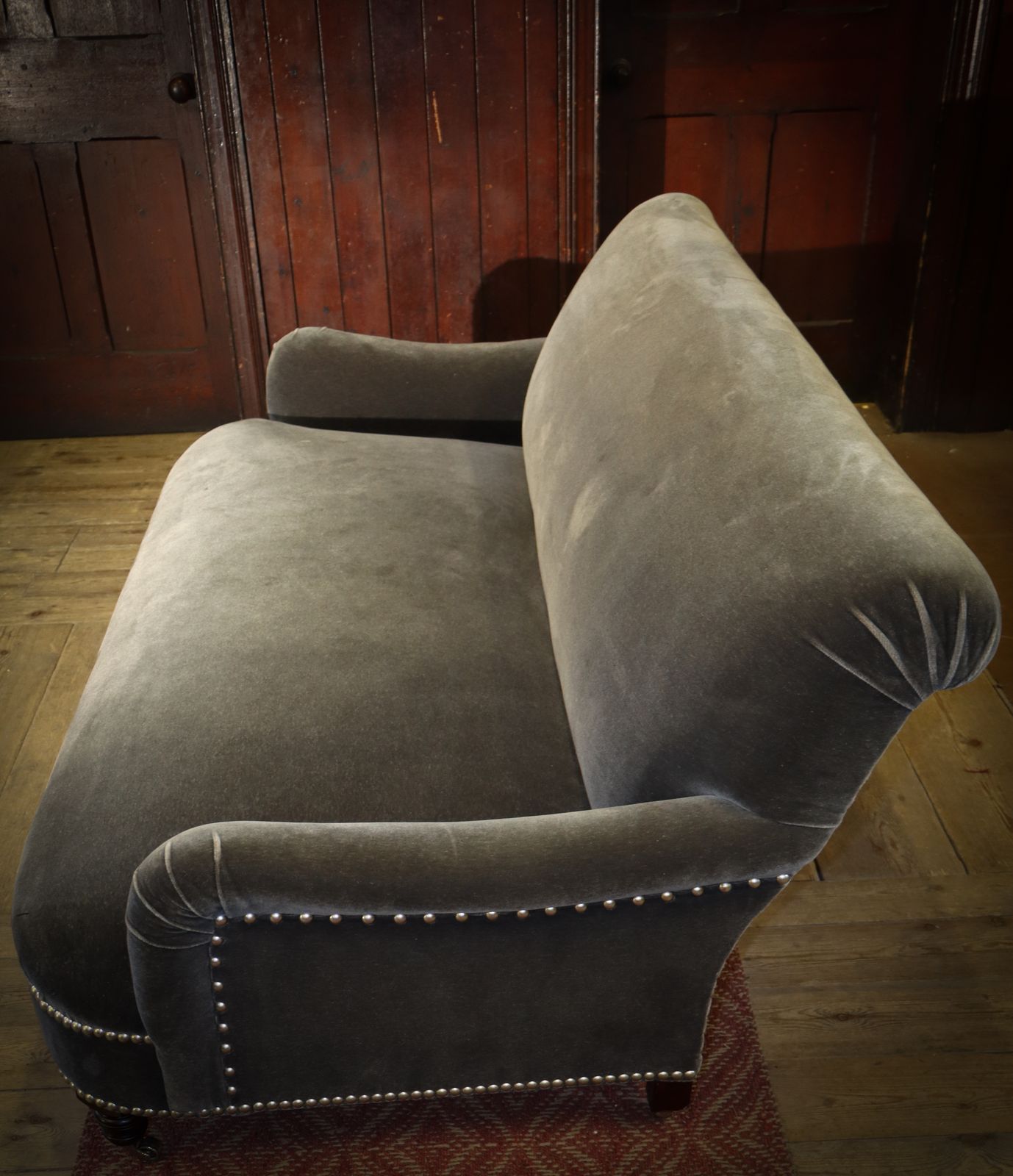 George Smith Jules Sofa 2 Seater With Fixed Seat Charcoal Grey Mohair Rrp £10500 photo furniture