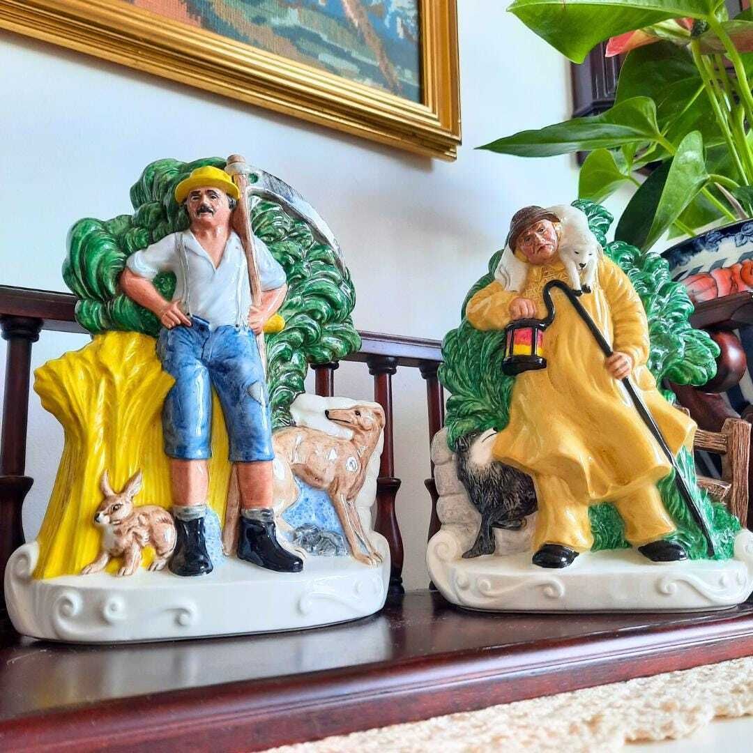 Vintage Mason's Ironstone Staffordshire Flatback Wall Plaques Or Fireplace Ornaments Spring And Autu,M Made In England