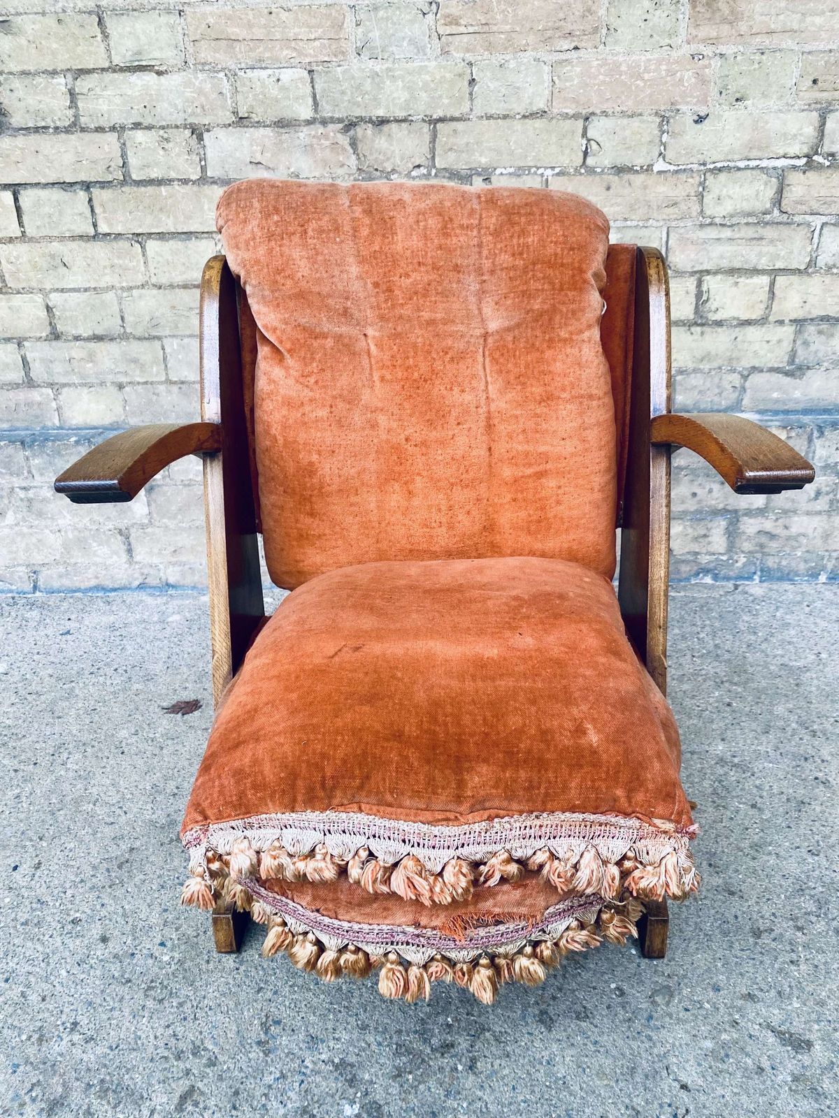 A Liberty & Co. Upholstered Low Chair By William Birch & Co. photo for sale