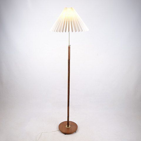 Floor Lamp   Teak   Pleated Shade   Danish Design   1960s