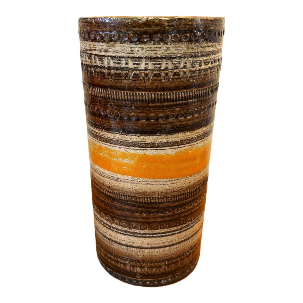 Italian Vase In Sahara Decor By Aldo Londi, 1960s photo for sale