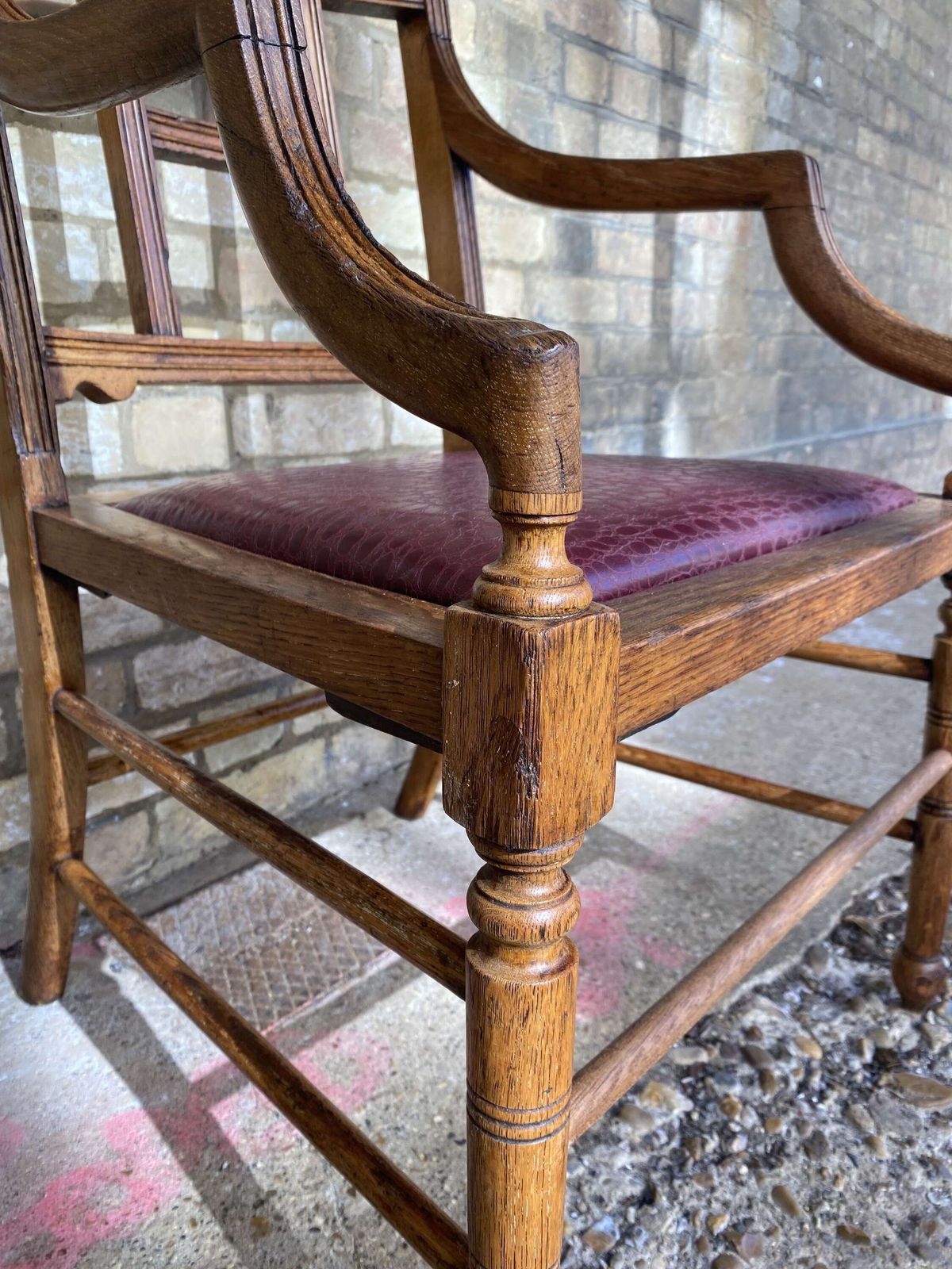 An Aesthetic Movement Oak Armchair Circa 1890 photo buy