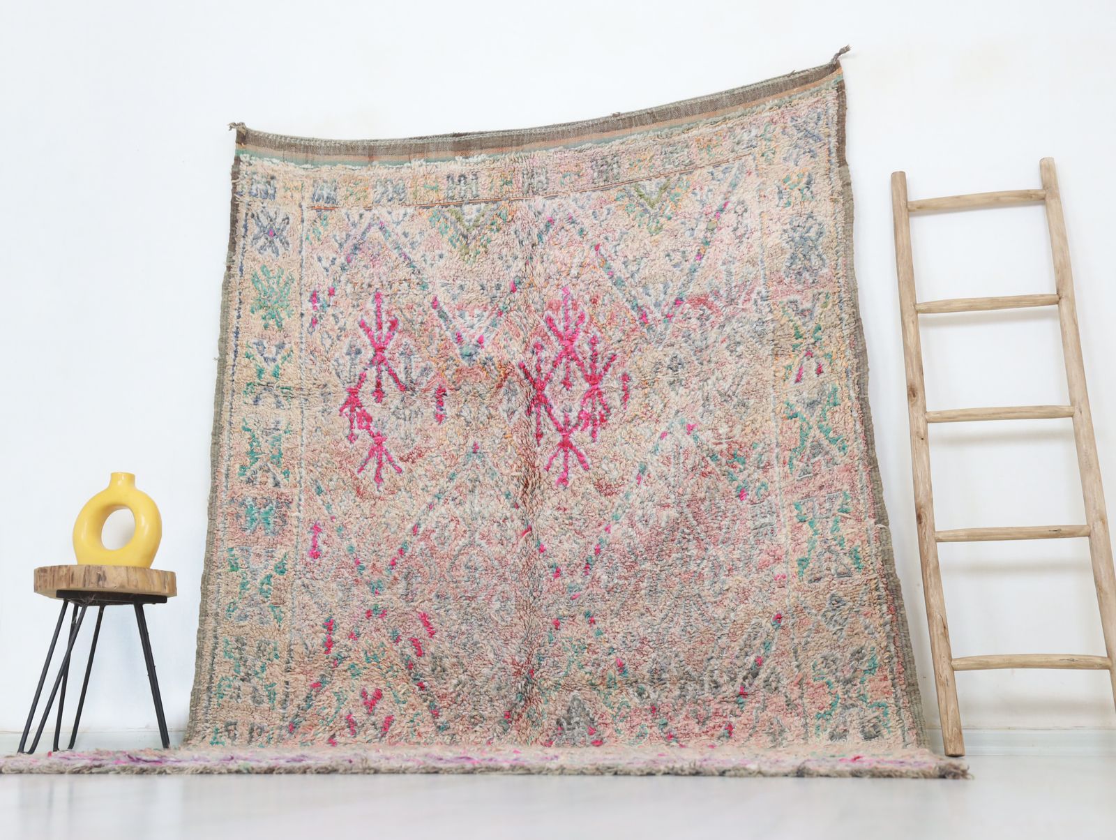 Tazerzit Vintage Moroccan Rug 6'1" X9'4" photo for sale
