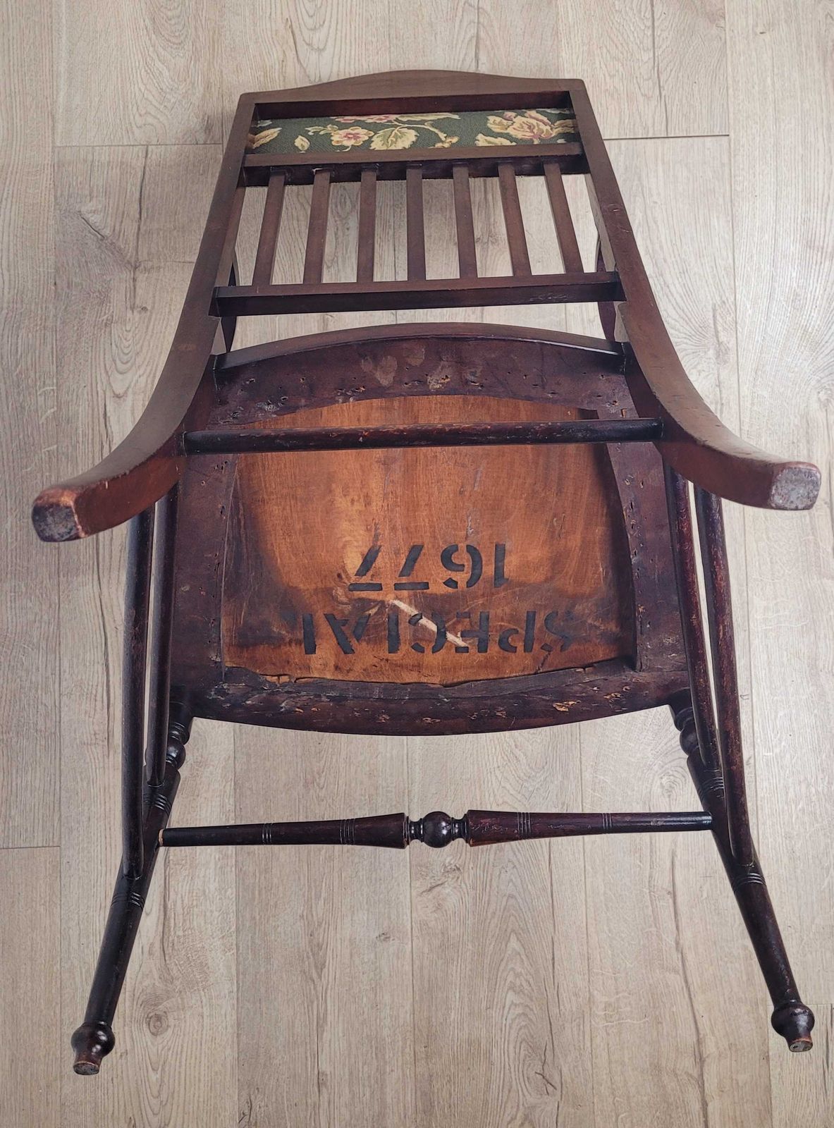 photo vintage Edwardian Armchair Inlaid Floral Upholstery English 1900s Postage Available