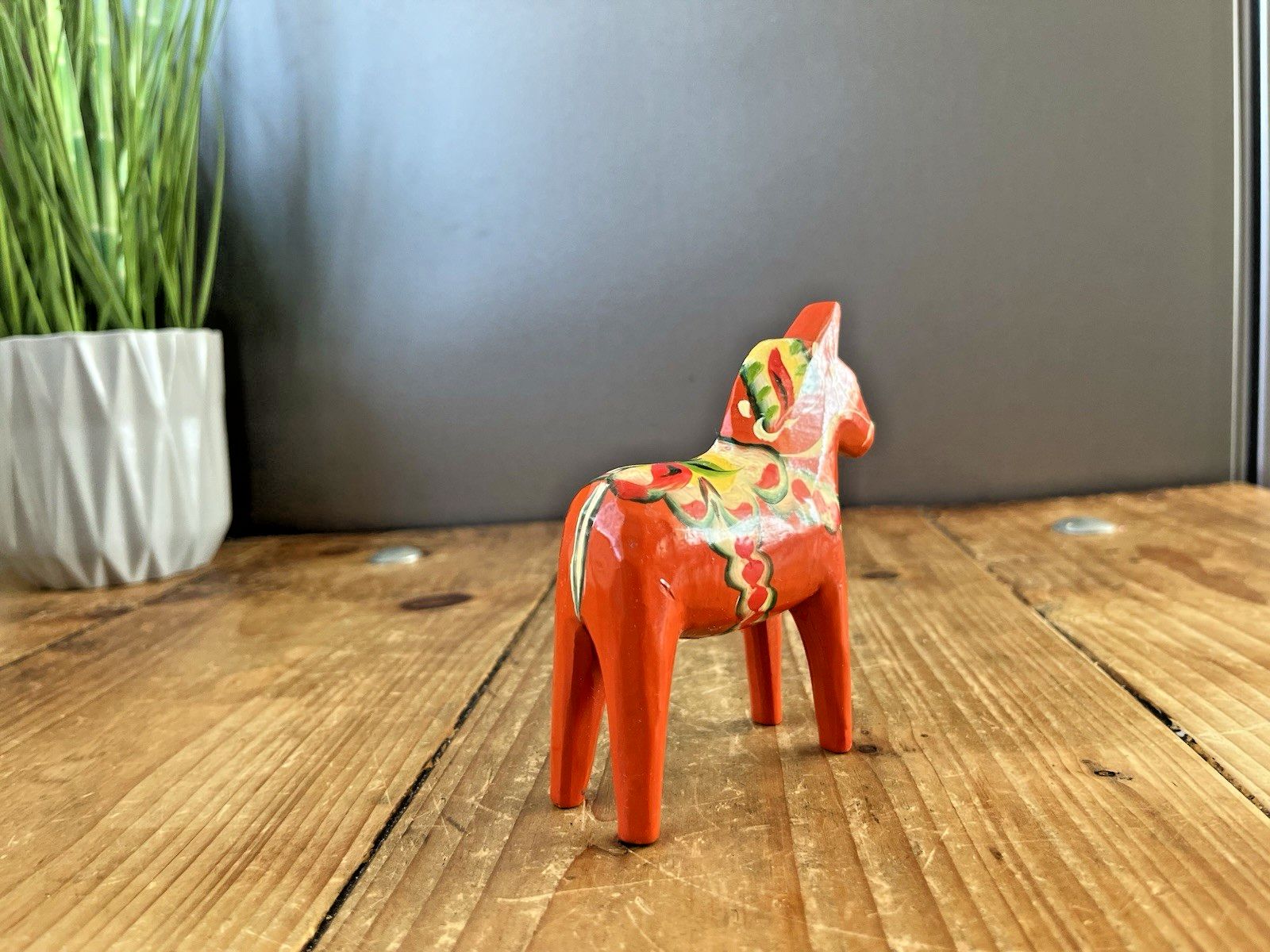 4" Vintage Red 60's Swedish Erik Pell Folk Art Dala Horse Dalahemslojd Dalahast photo 55.0