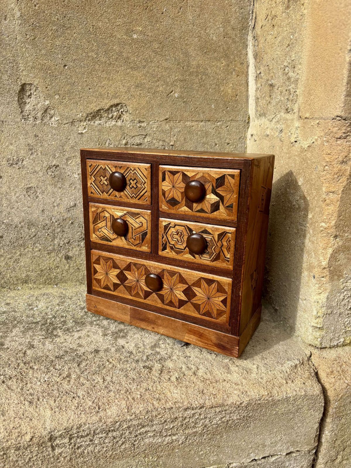 Japanese Miniature Marquetry Chest