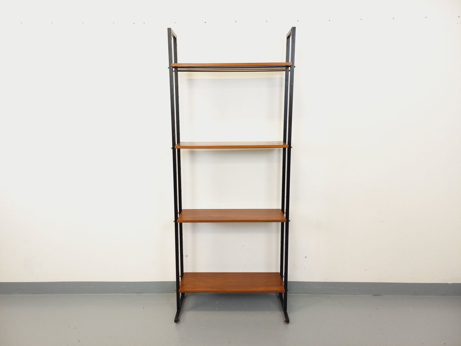 Simple Italian Bookcase In Teak And Metal photo furniture