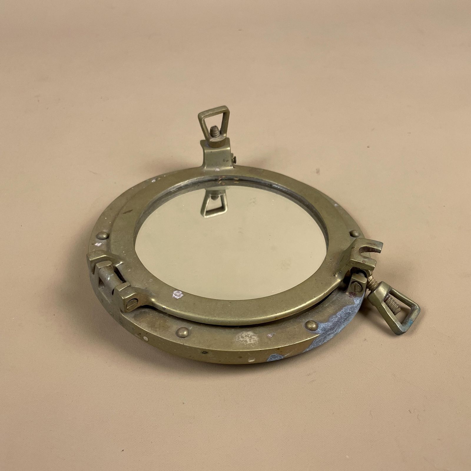 Vintage Brass Porthole Wall Mirror Nautical Maritime Ship Style Small Round Industrial Coastal Decor Seaside Cabin Mirror Marine Wall Art