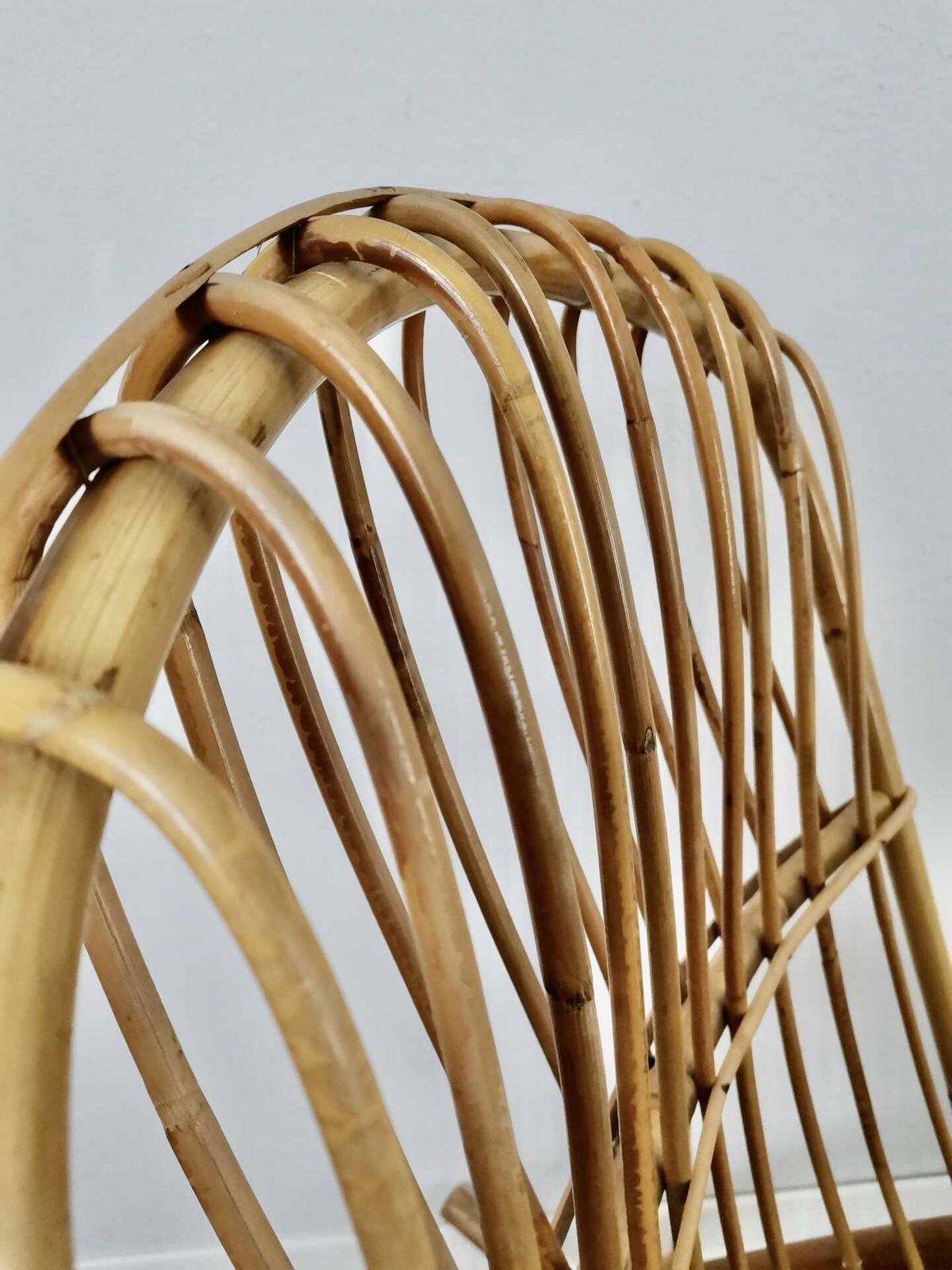 photo vintage Bamboo Rocking Chair, 1970s, Vintage