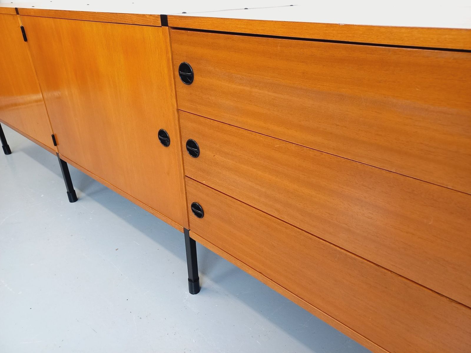 photo furniture Arp Minvielle Sideboard By Guariche Mortier Motte In Ash And Black Metal