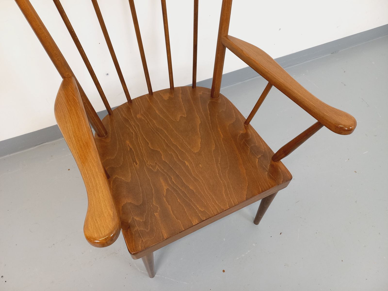 Baumann Wooden Fan Armchair, 1960s photo 409.0
