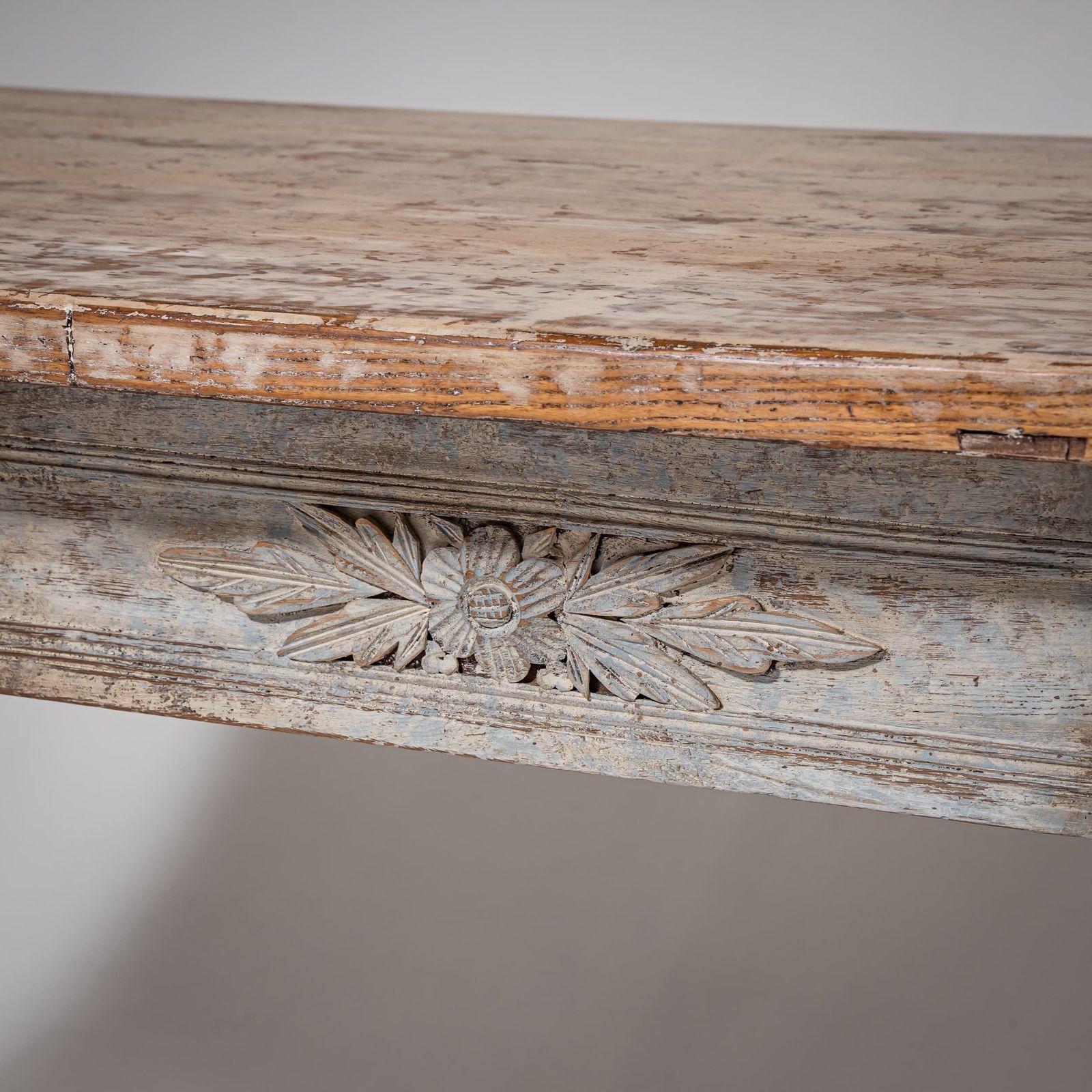 Provincial Louis XVI Dining Table With Grey Finish, Late 18th Century photo for sale