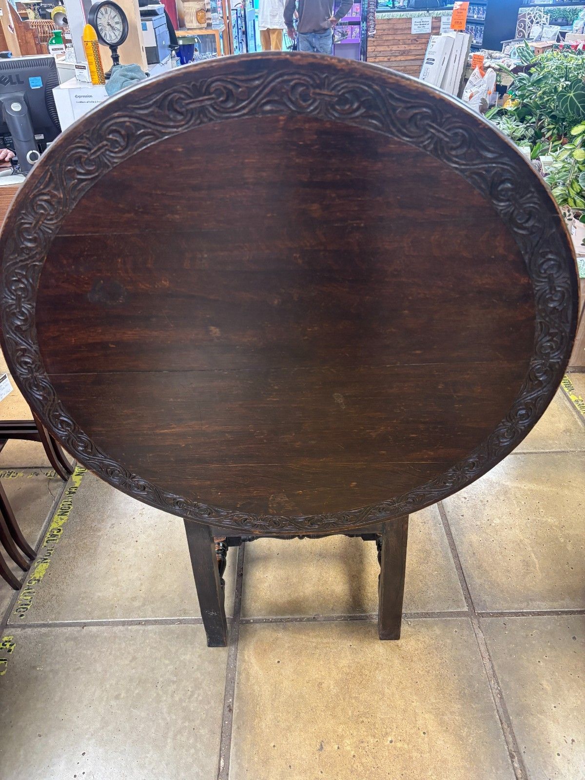 245.0 Antique Carved Oak Monks Chair/ Seat Metamorphic Chair Table photo
