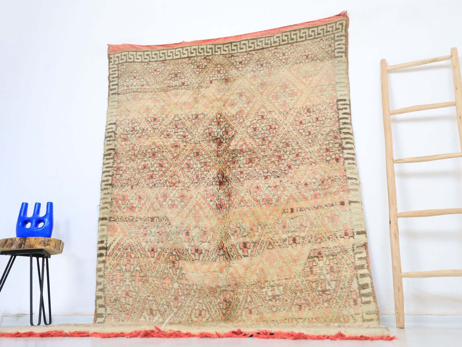 Hizal Vintage Moroccan Rug 5'1" X 9'3" photo for sale