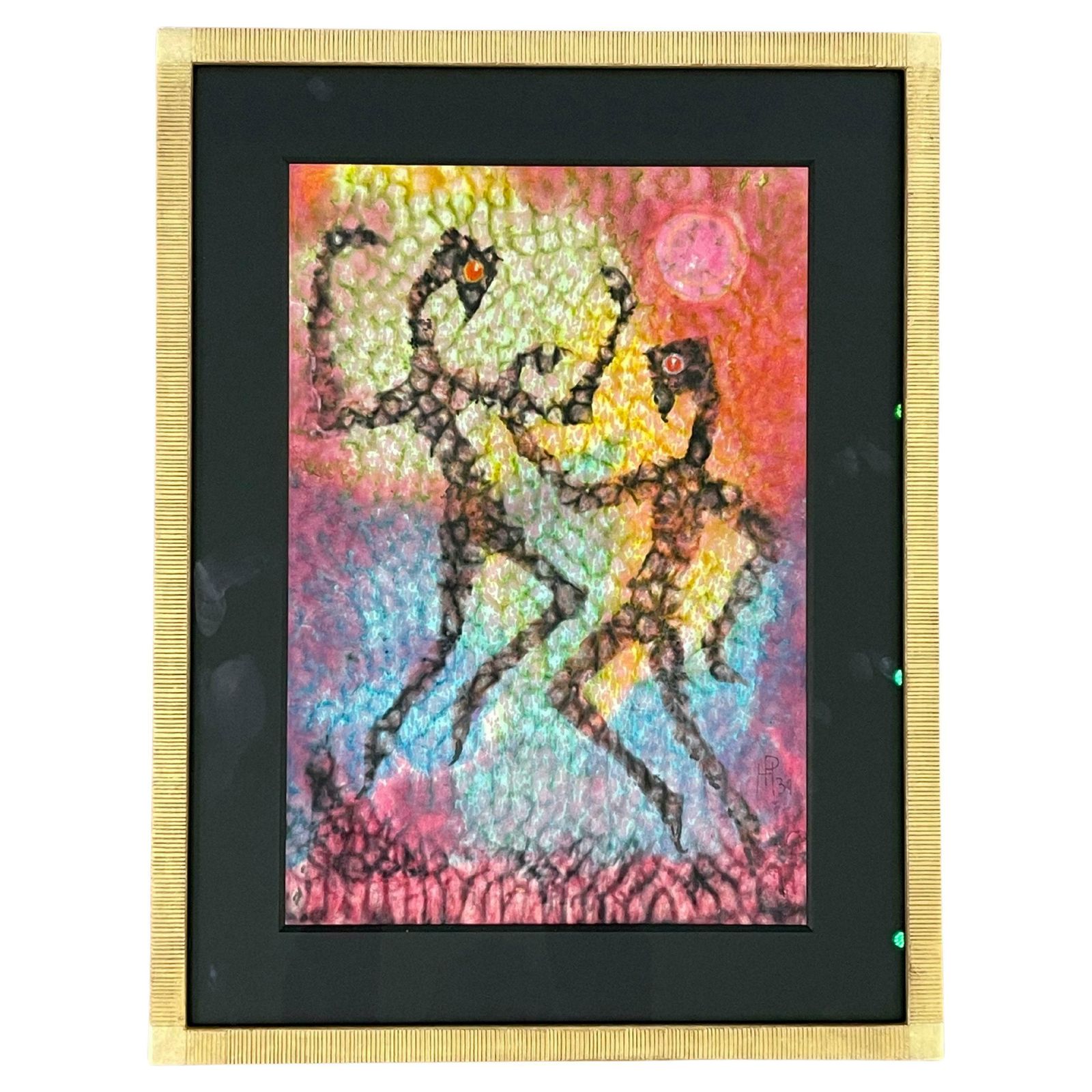 Splendid Painting By Henri Pfeiffer, “Pas De Deux”, 1931, Bauhaus, Germany